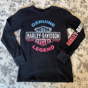 Harley Davidson girls size 10/12 long sleeve glitter tee shirt